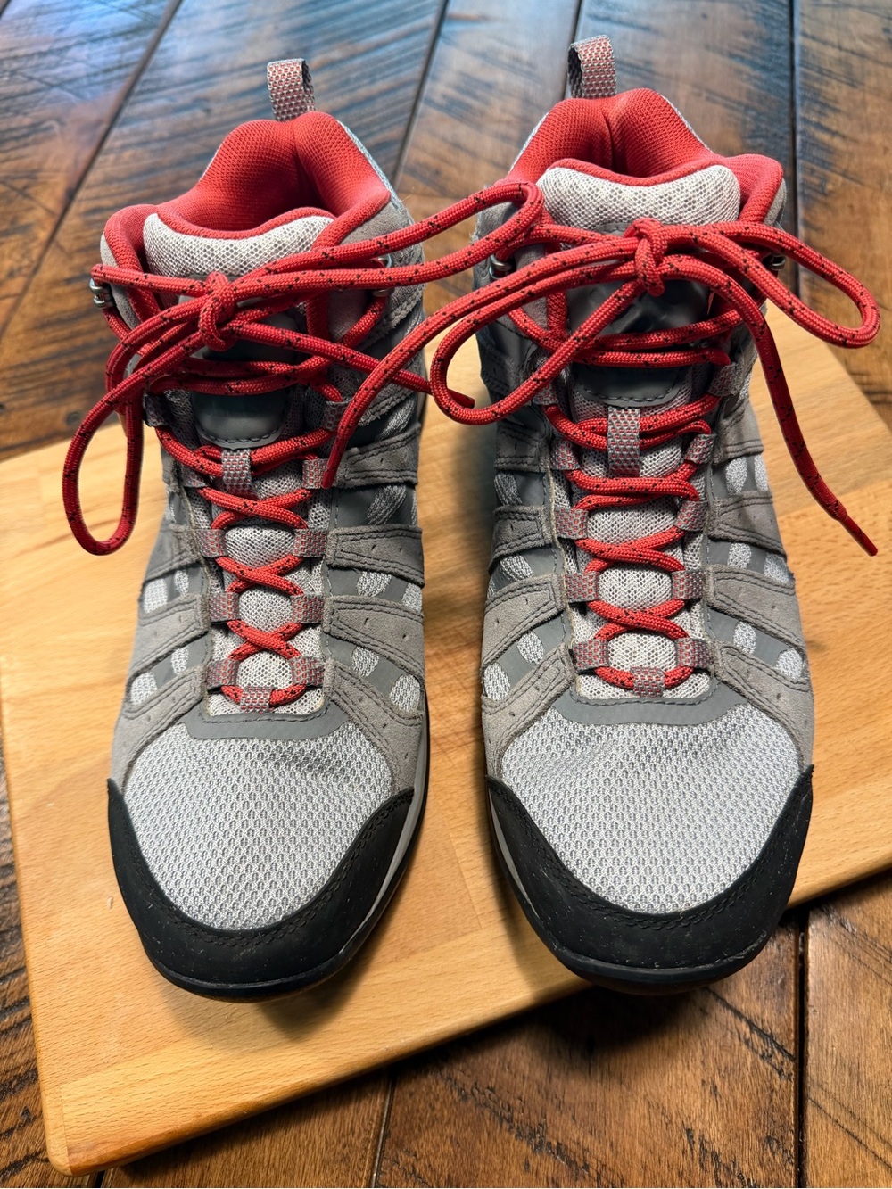 Columbia Gray and Red Women's Trail Shoes water resistant size 9.5